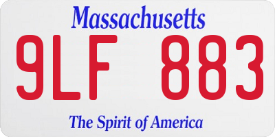 MA license plate 9LF883