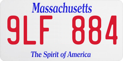 MA license plate 9LF884