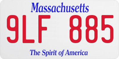 MA license plate 9LF885
