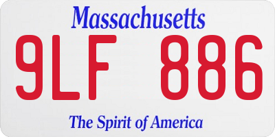 MA license plate 9LF886