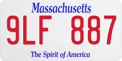 MA license plate 9LF887