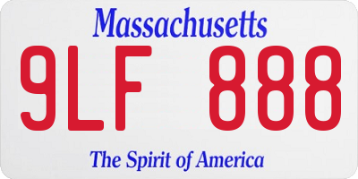MA license plate 9LF888