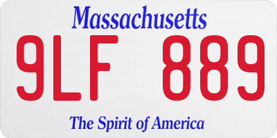 MA license plate 9LF889