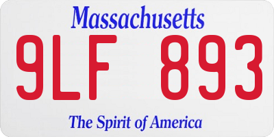 MA license plate 9LF893