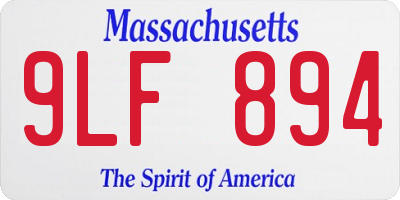 MA license plate 9LF894
