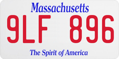 MA license plate 9LF896