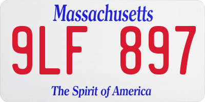 MA license plate 9LF897
