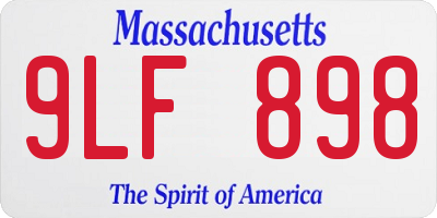 MA license plate 9LF898