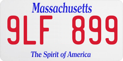 MA license plate 9LF899