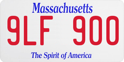MA license plate 9LF900