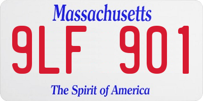 MA license plate 9LF901