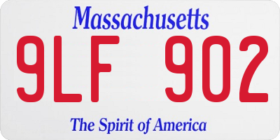 MA license plate 9LF902