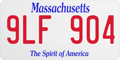 MA license plate 9LF904