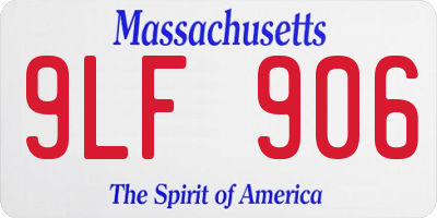 MA license plate 9LF906