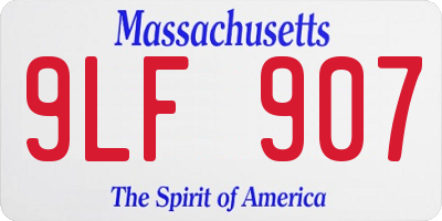 MA license plate 9LF907