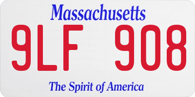 MA license plate 9LF908