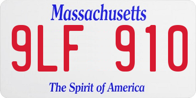MA license plate 9LF910