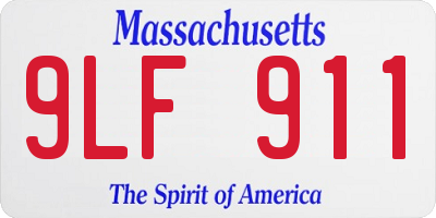MA license plate 9LF911