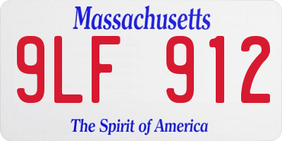 MA license plate 9LF912