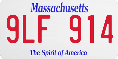 MA license plate 9LF914