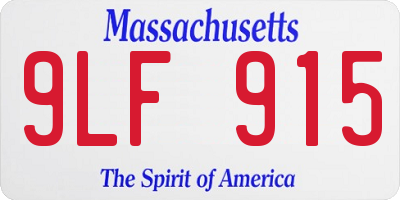 MA license plate 9LF915