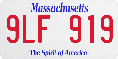 MA license plate 9LF919