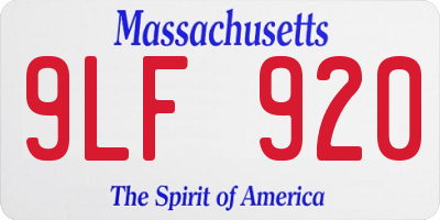 MA license plate 9LF920