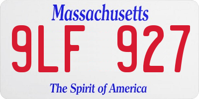 MA license plate 9LF927