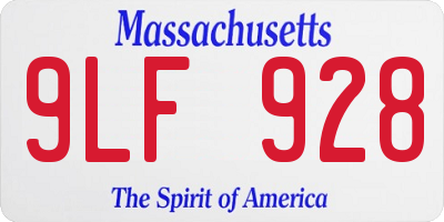 MA license plate 9LF928