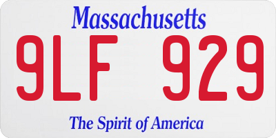 MA license plate 9LF929