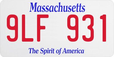 MA license plate 9LF931
