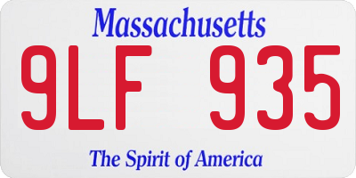 MA license plate 9LF935