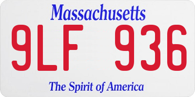 MA license plate 9LF936