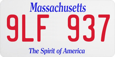 MA license plate 9LF937