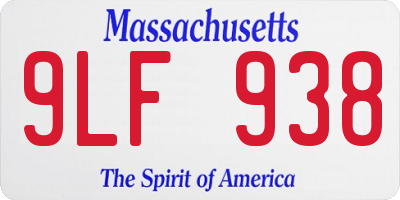 MA license plate 9LF938