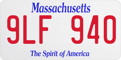 MA license plate 9LF940