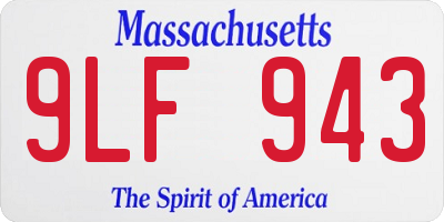 MA license plate 9LF943