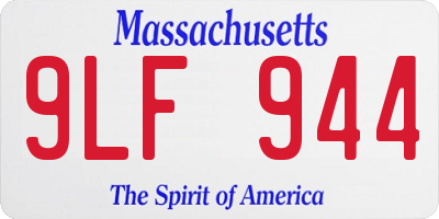 MA license plate 9LF944