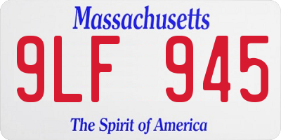 MA license plate 9LF945