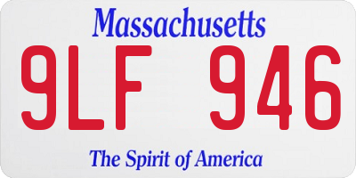 MA license plate 9LF946