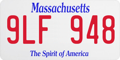 MA license plate 9LF948