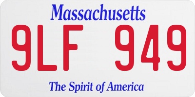 MA license plate 9LF949