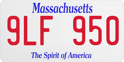 MA license plate 9LF950