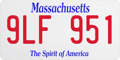 MA license plate 9LF951