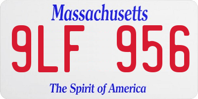 MA license plate 9LF956