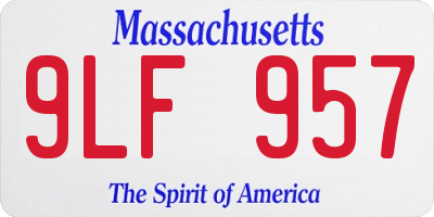 MA license plate 9LF957