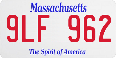 MA license plate 9LF962