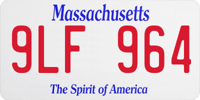 MA license plate 9LF964