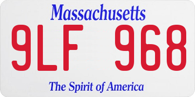 MA license plate 9LF968