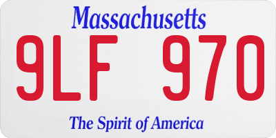 MA license plate 9LF970